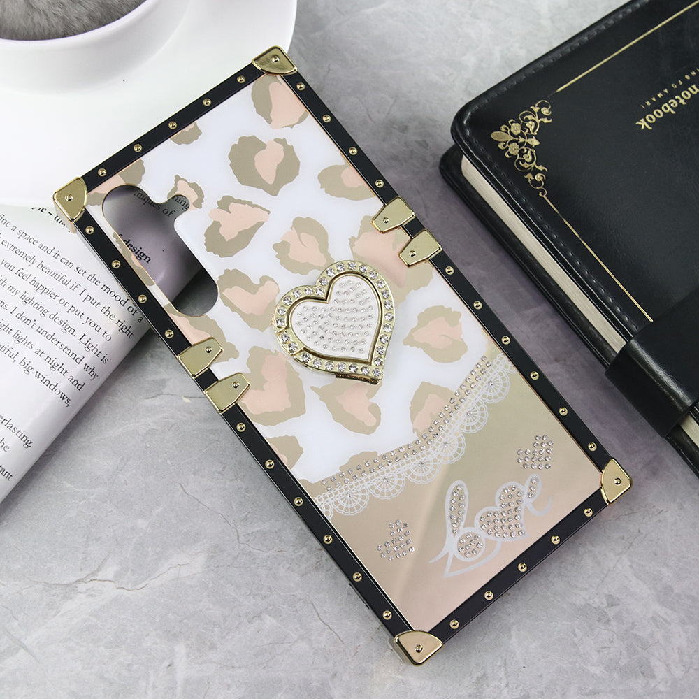 Samsung Galaxy A25 5G Cover - Design 2 - Heart Bling Diamond Glitter Soft TPU Trunk Case With Ring Holder