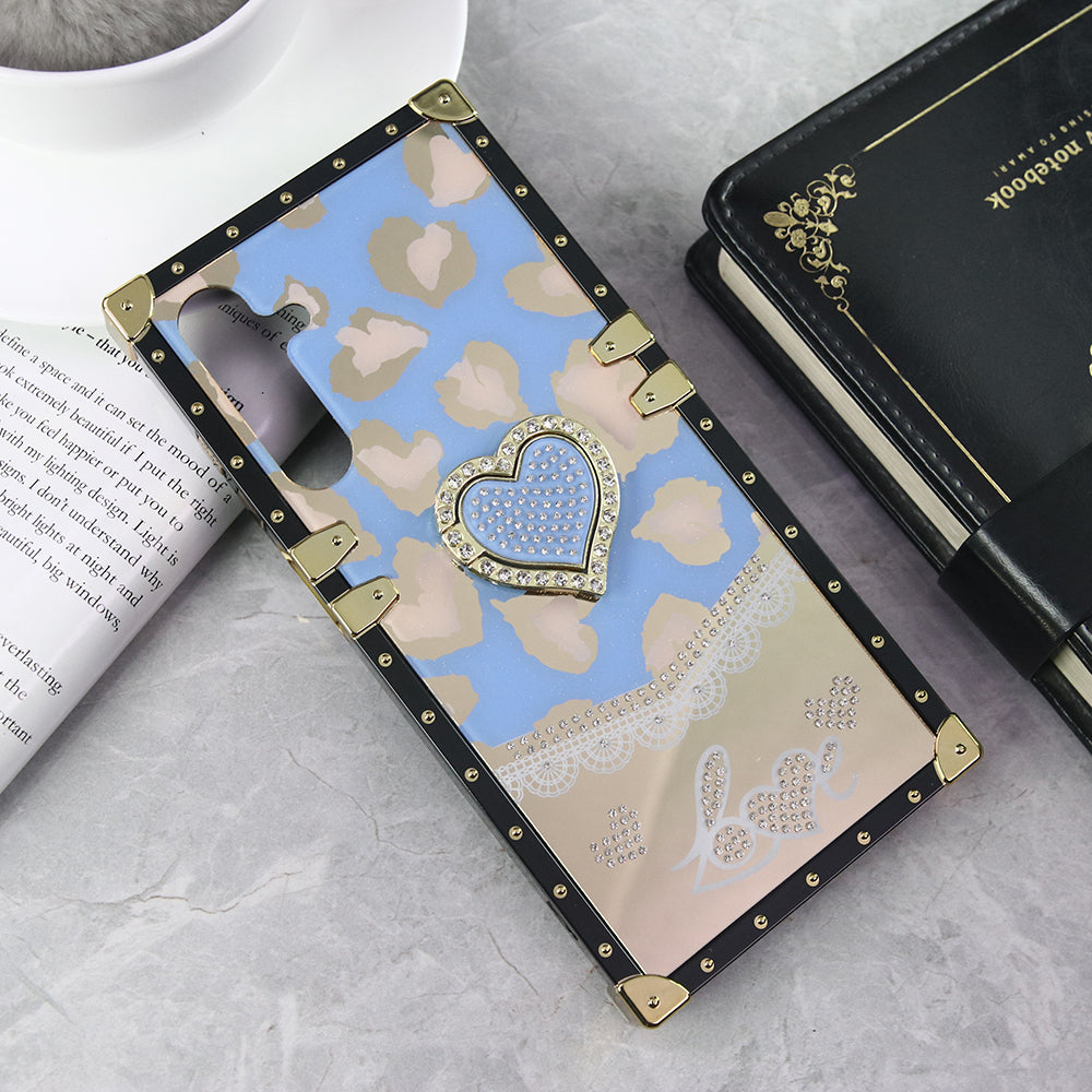 Samsung Galaxy A25 5G Cover - Design 4 - Heart Bling Diamond Glitter Soft TPU Trunk Case With Ring Holder