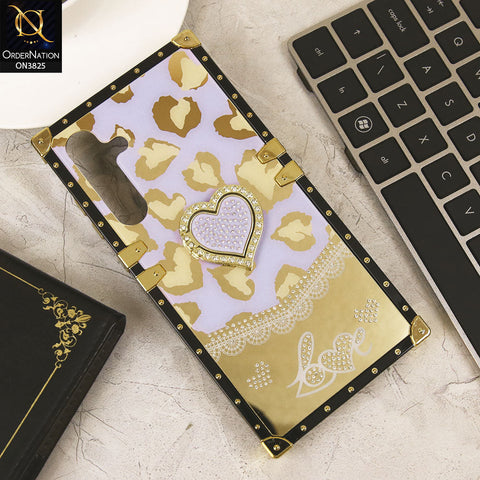 Samsung Galaxy A55 Cover - Design3 - Heart Bling Diamond Glitter Soft TPU Trunk Case With Ring Holder