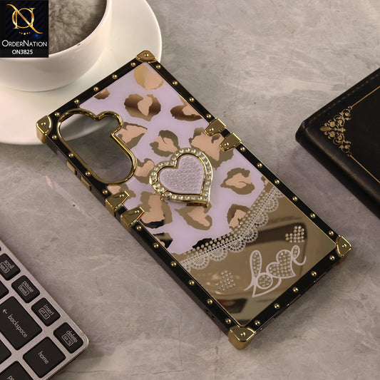 Samsung Galaxy A37 Cover - Design 3 - Heart Bling Diamond Glitter Soft TPU Trunk Case With Ring Holder