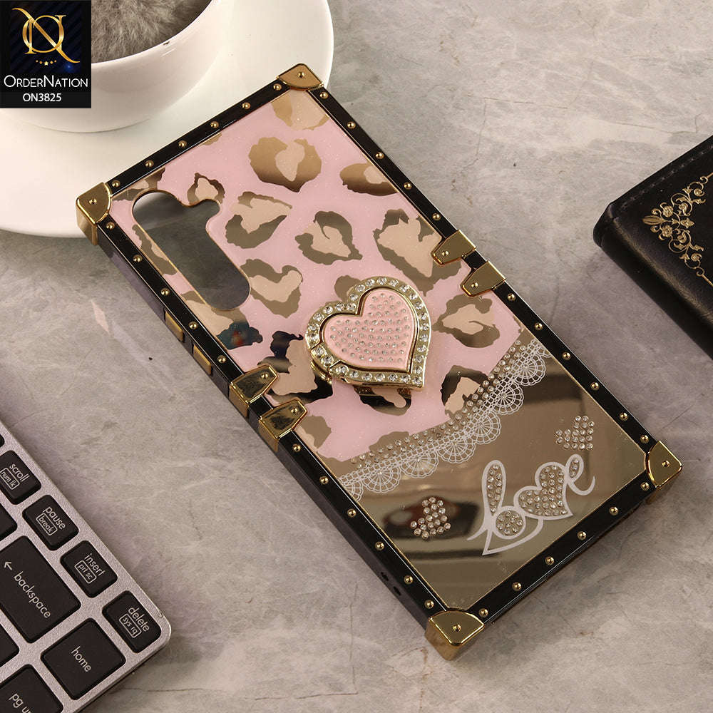 Samsung Galaxy A54 5G Cover -  Design 1 - Heart Bling Diamond Glitter Soft TPU Trunk Case With Ring Holder
