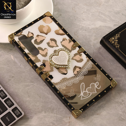 Samsung Galaxy A54 Cover - Design 2 - Heart Bling Diamond Glitter Soft TPU Trunk Case With Ring Holder