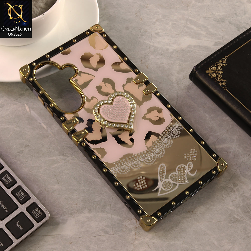 Samsung Galaxy A57 Cover - Design 1 - Heart Bling Diamond Glitter Soft TPU Trunk Case With Ring Holder