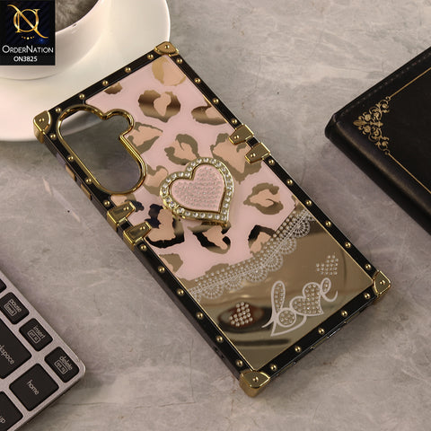 Samsung Galaxy A57 Cover - Design 1 - Heart Bling Diamond Glitter Soft TPU Trunk Case With Ring Holder