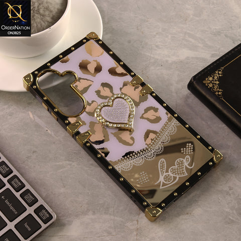 Samsung Galaxy A57 Cover - Design 3 - Heart Bling Diamond Glitter Soft TPU Trunk Case With Ring Holder