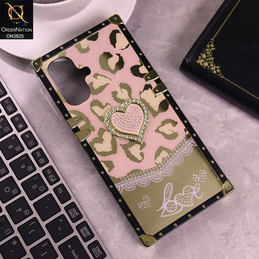 Infinix Smart 10 Cover - Design1 -  Heart Bling Diamond Glitter Soft TPU Trunk Case With Ring Holder