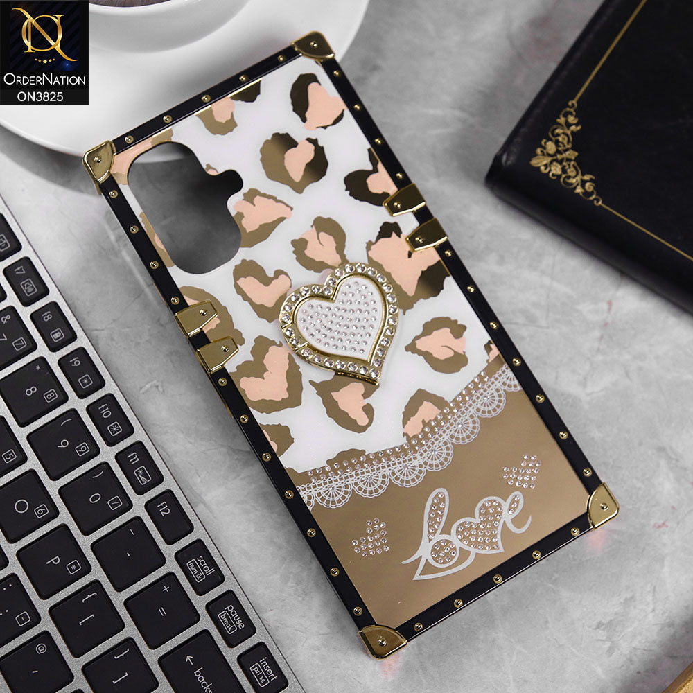 Infinix Smart 10 Cover - Design2 -  Heart Bling Diamond Glitter Soft TPU Trunk Case With Ring Holder