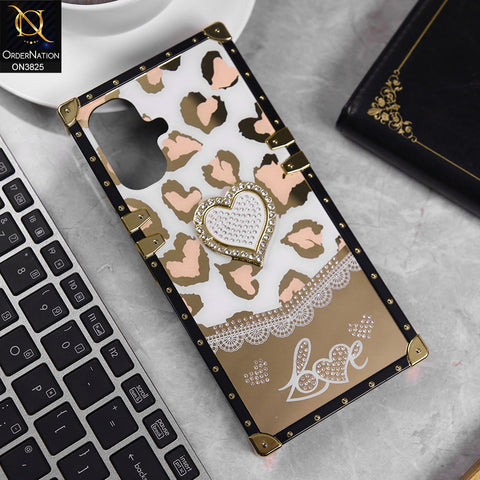 Infinix Smart 10 Cover - Design2 -  Heart Bling Diamond Glitter Soft TPU Trunk Case With Ring Holder