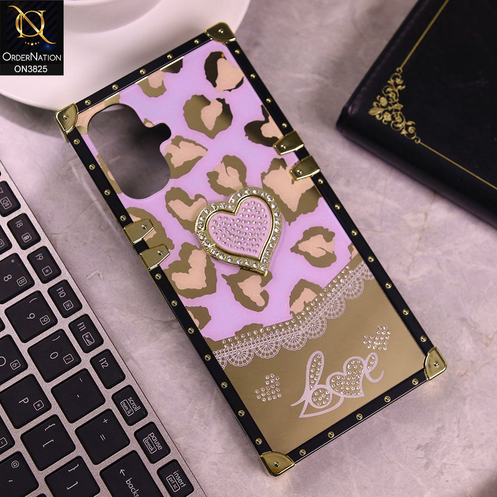 Infinix Smart 10 Cover - Design3 -  Heart Bling Diamond Glitter Soft TPU Trunk Case With Ring Holder
