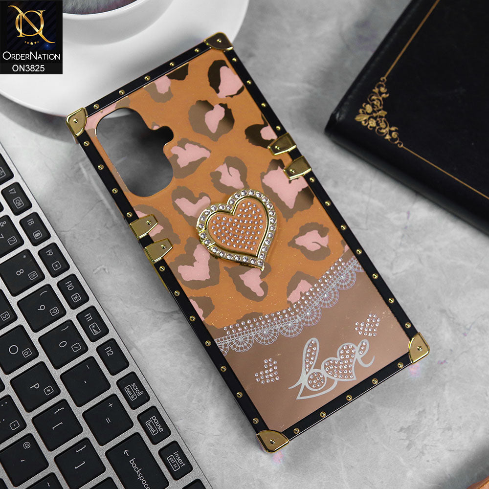Infinix Smart 10 Cover - Design5 -  Heart Bling Diamond Glitter Soft TPU Trunk Case With Ring Holder