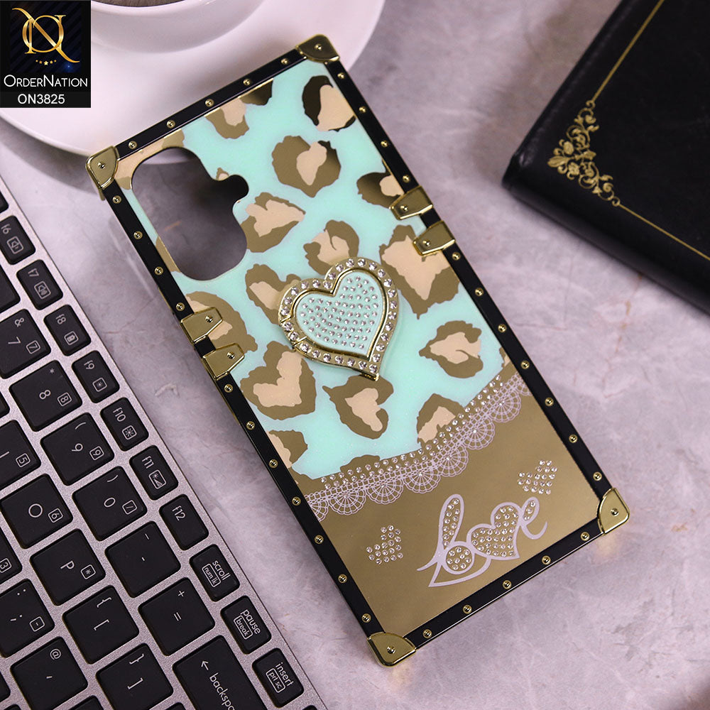 Infinix Smart 10 Cover - Design6 -  Heart Bling Diamond Glitter Soft TPU Trunk Case With Ring Holder