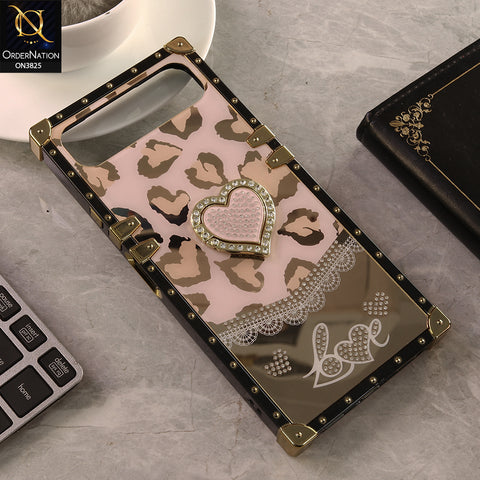 Infinix Smart 10 Plus Cover - Design 1 - Heart Bling Diamond Glitter Soft TPU Trunk Case With Ring Holder