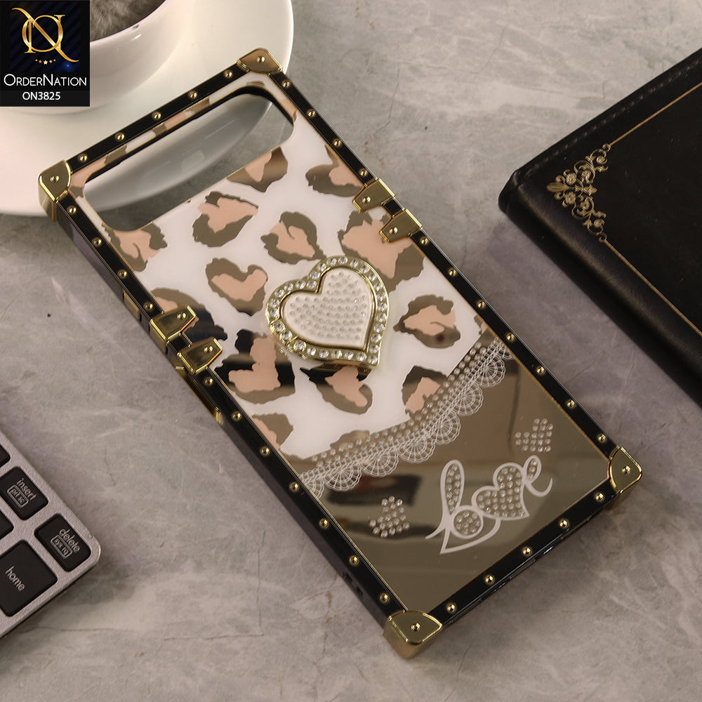 Infinix Smart 10 Plus Cover - Design 2 - Heart Bling Diamond Glitter Soft TPU Trunk Case With Ring Holder