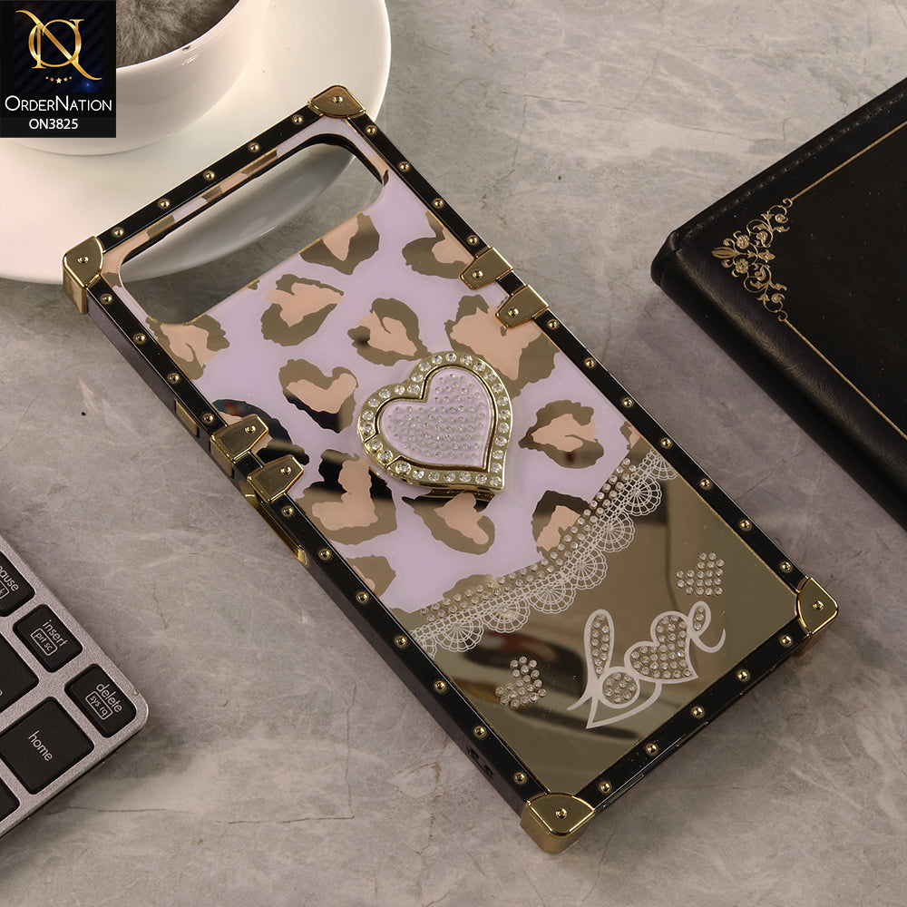 Infinix Smart 10 Plus Cover - Design 3 - Heart Bling Diamond Glitter Soft TPU Trunk Case With Ring Holder