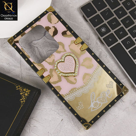 Tecno Spark 20 Cover - Design1 - Heart Bling Diamond Glitter Soft TPU Trunk Case With Ring Holder