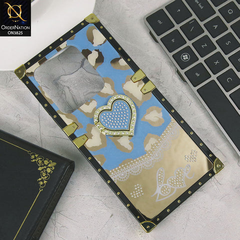 Itel P55 4G Cover - Design4 - Heart Bling Diamond Glitter Soft TPU Trunk Case With Ring Holder