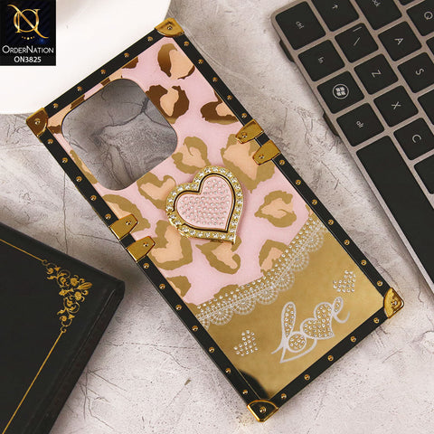 Infinix Hot 50i Cover - Design1 - Heart Bling Diamond Glitter Soft TPU Trunk Case With Ring Holder