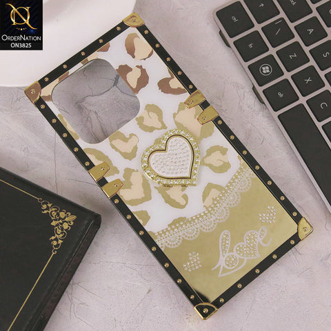 Infinix Smart 9 Cover - Design2 - Heart Bling Diamond Glitter Soft TPU Trunk Case With Ring Holder