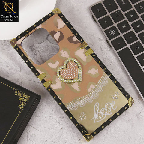 Infinix Hot 50i Cover - Design5 - Heart Bling Diamond Glitter Soft TPU Trunk Case With Ring Holder