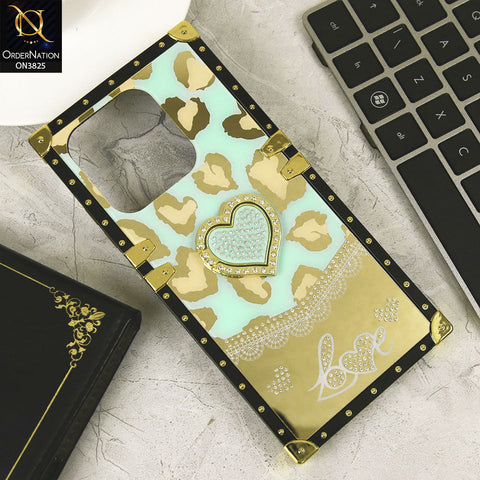 Infinix Smart 9 Cover - Design6 - Heart Bling Diamond Glitter Soft TPU Trunk Case With Ring Holder