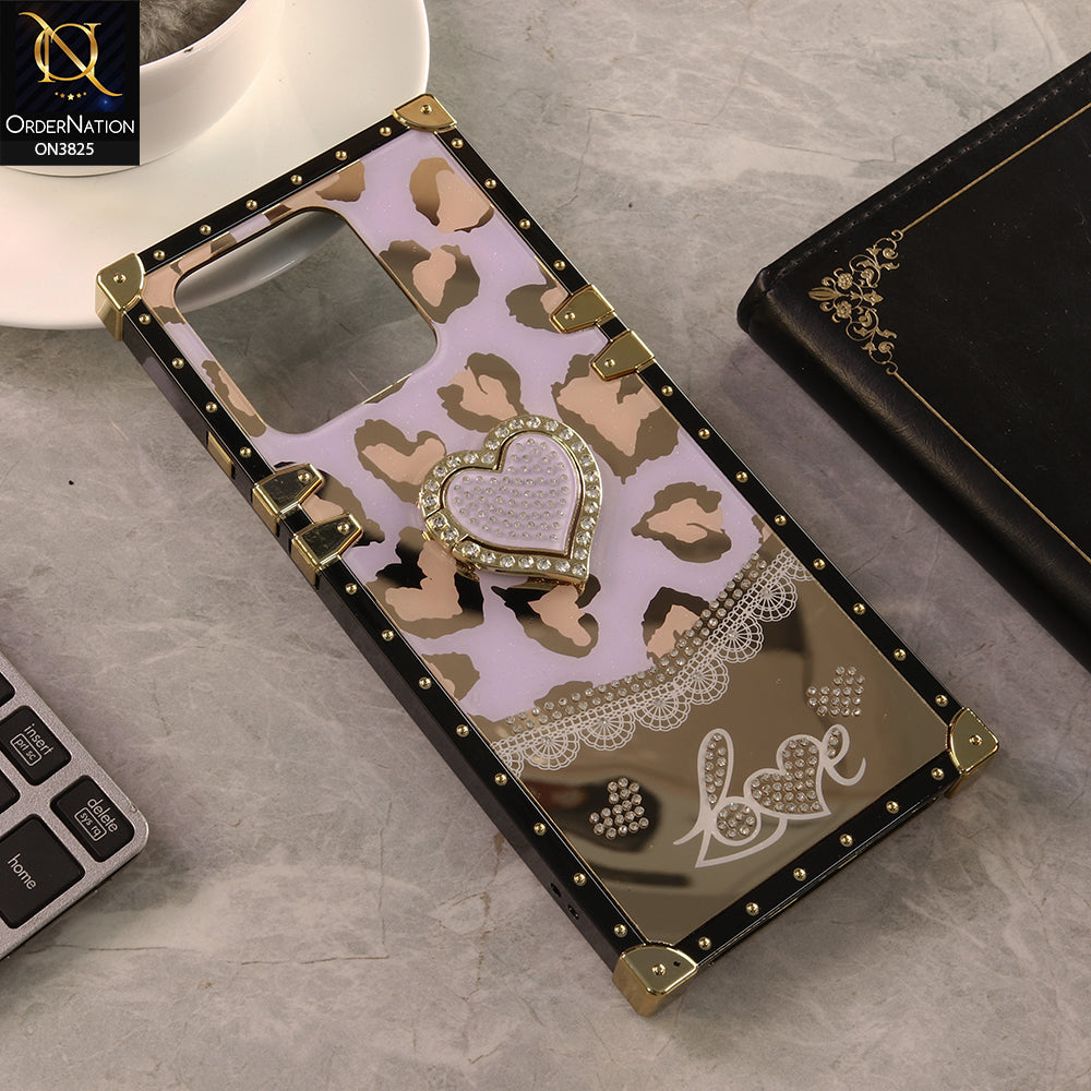 Tecno Spark 10 Cover - Design 3 - Heart Bling Diamond Glitter Soft TPU Trunk Case With Ring Holder