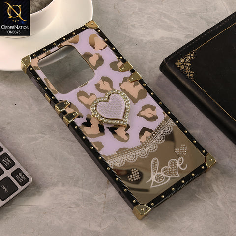 Tecno Spark 10 Cover - Design 3 - Heart Bling Diamond Glitter Soft TPU Trunk Case With Ring Holder