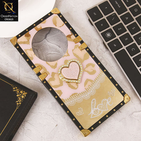 Tecno Spark 30C 4G Cover - Design1 - Heart Bling Diamond Glitter Soft TPU Trunk Case With Ring Holder