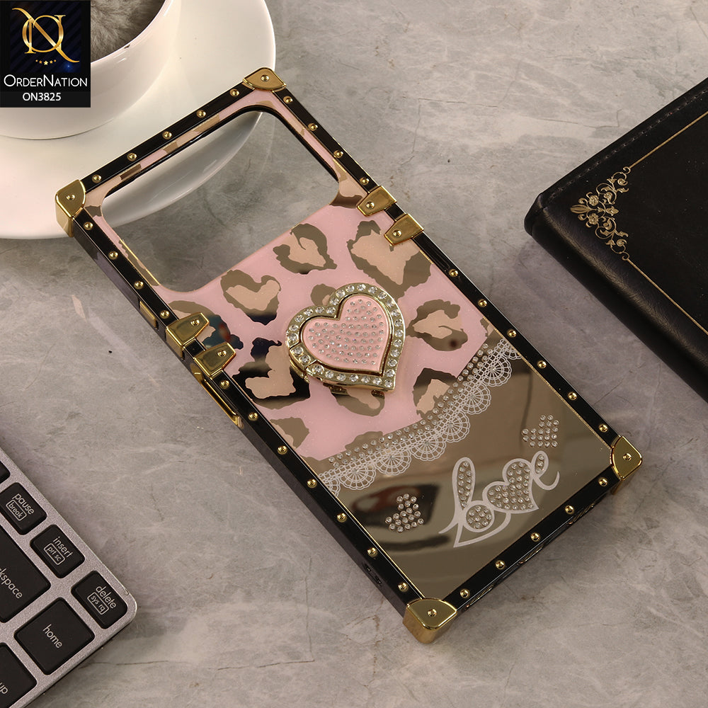 Tecno Spark 40 Cover - Design 1 - Heart Bling Diamond Glitter Soft TPU Trunk Case With Ring Holder