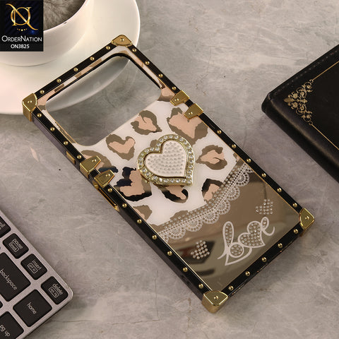 Tecno Spark 40 Cover - Design 2 - Heart Bling Diamond Glitter Soft TPU Trunk Case With Ring Holder