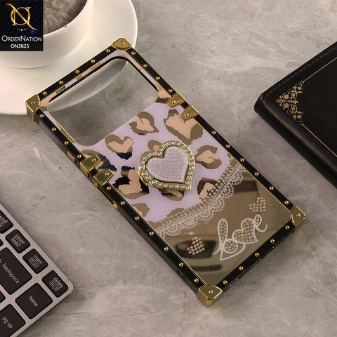 Tecno Spark 40 Cover - Design 3 - Heart Bling Diamond Glitter Soft TPU Trunk Case With Ring Holder