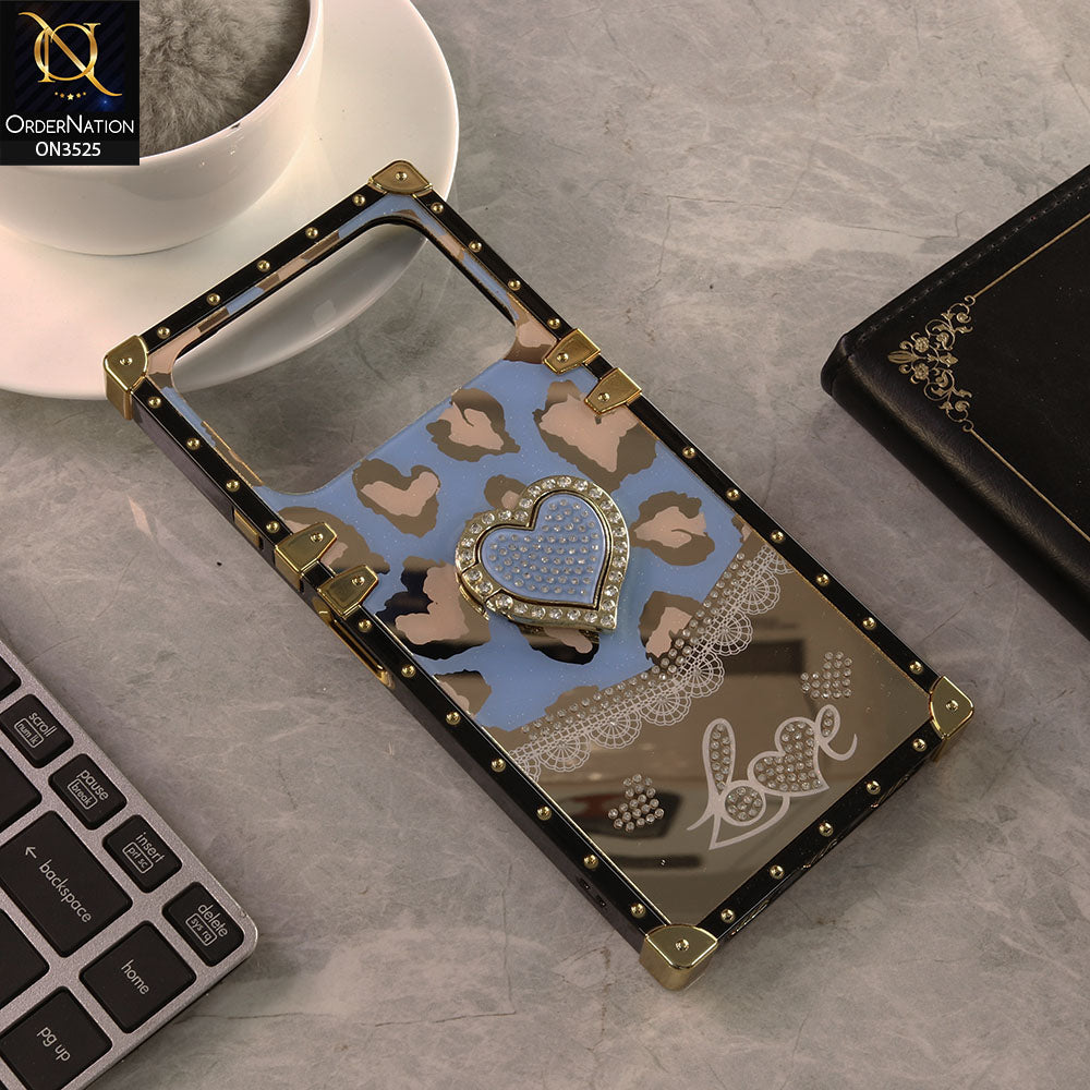 Tecno Spark 40 Cover - Design 4 - Heart Bling Diamond Glitter Soft TPU Trunk Case With Ring Holder