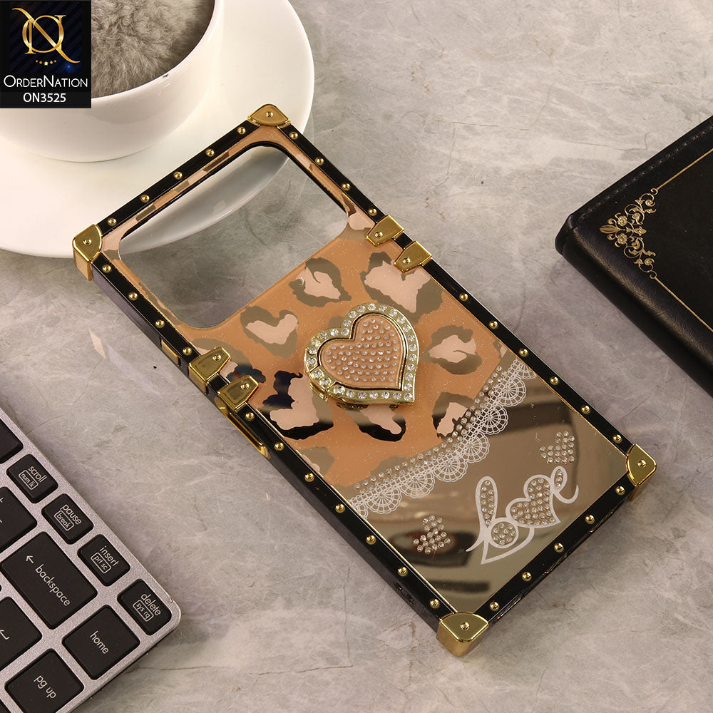 Tecno Spark 40 Cover - Design 5 - Heart Bling Diamond Glitter Soft TPU Trunk Case With Ring Holder