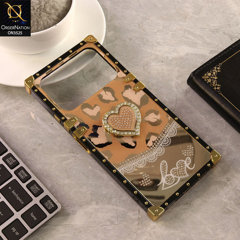 Tecno Spark 40 Cover - Design 5 - Heart Bling Diamond Glitter Soft TPU Trunk Case With Ring Holder