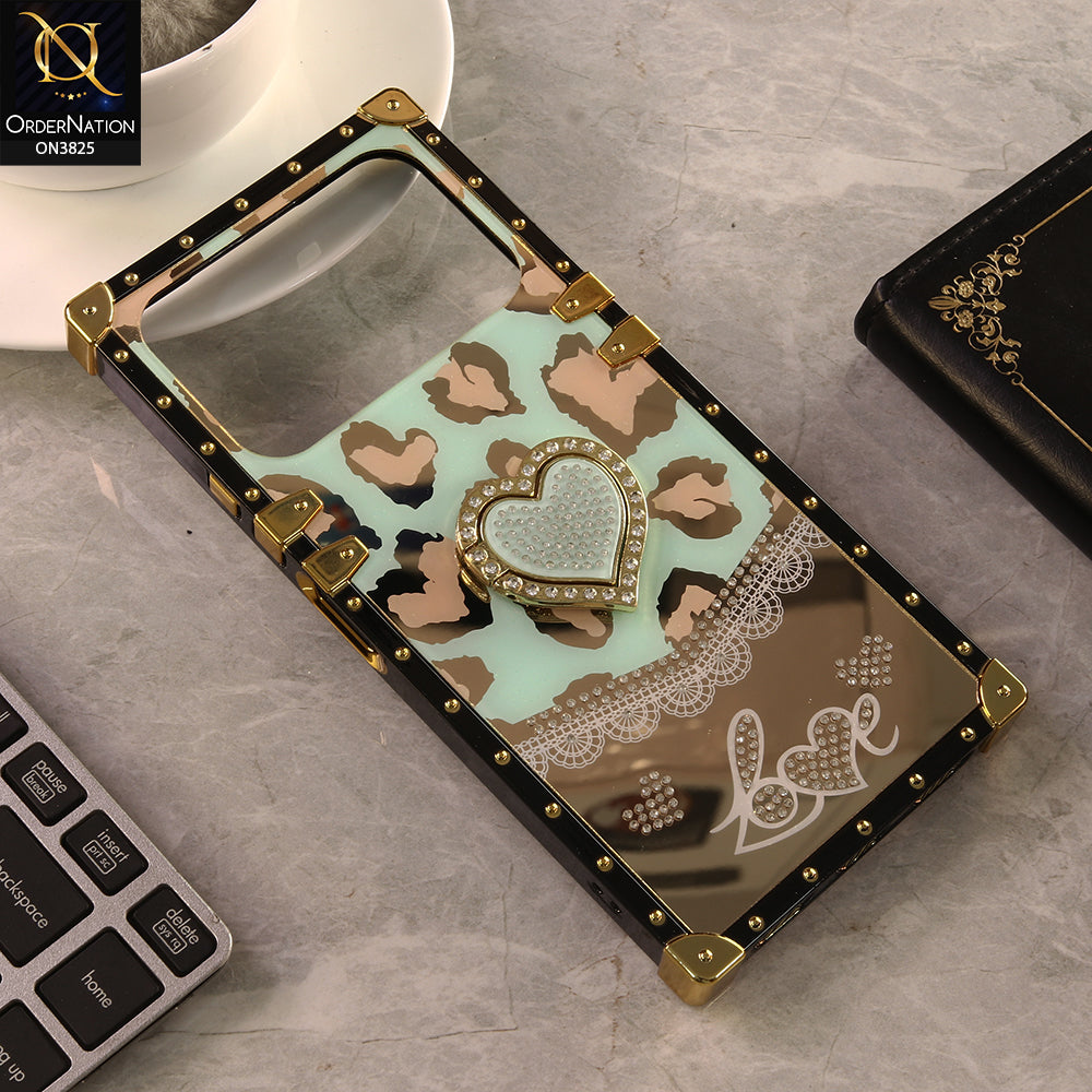 Tecno Spark 40 Cover - Design 6 - Heart Bling Diamond Glitter Soft TPU Trunk Case With Ring Holder