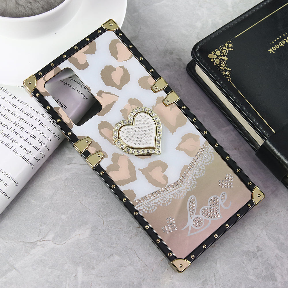 Vivo V21e Cover - Design 2 - Heart Bling Diamond Glitter Soft TPU Trunk Case With Ring Holder