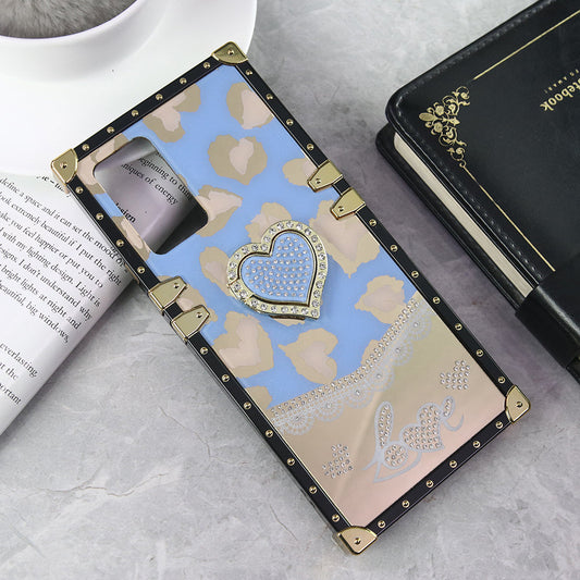 Vivo V21e Cover - Design 4 - Heart Bling Diamond Glitter Soft TPU Trunk Case With Ring Holder