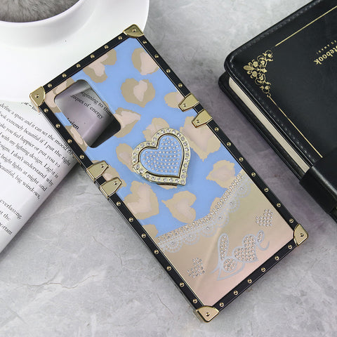 Vivo Y73 Cover - Design 4 - Heart Bling Diamond Glitter Soft TPU Trunk Case With Ring Holder