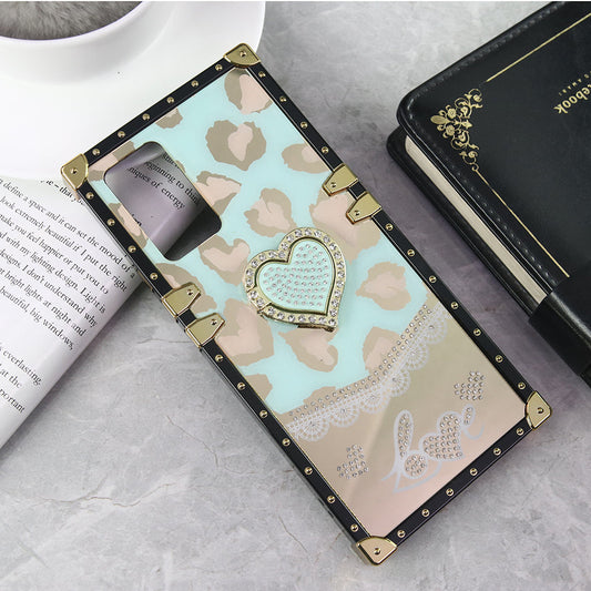 Vivo V21e Cover - Design 6 - Heart Bling Diamond Glitter Soft TPU Trunk Case With Ring Holder