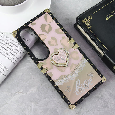 Vivo V50 Lite Cover - Design 1 - Heart Bling Diamond Glitter Soft TPU Trunk Case With Ring Holder