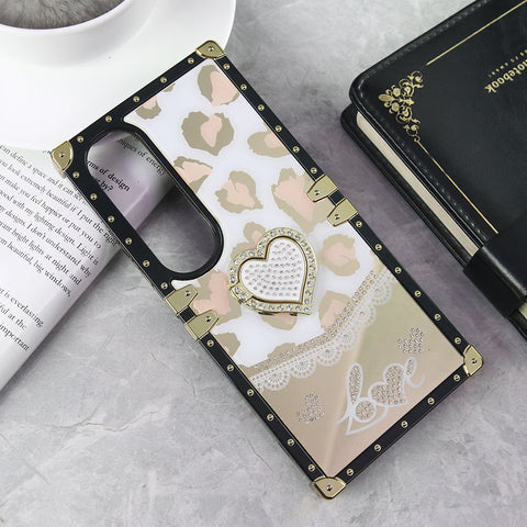 Vivo V50 Lite Cover - Design 2 - Heart Bling Diamond Glitter Soft TPU Trunk Case With Ring Holder