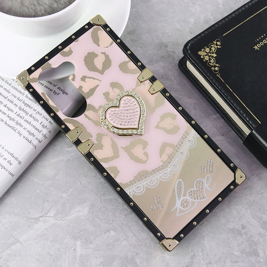 Vivo Y03t Cover - Design 1 - Heart Bling Diamond Glitter Soft TPU Trunk Case With Ring Holder
