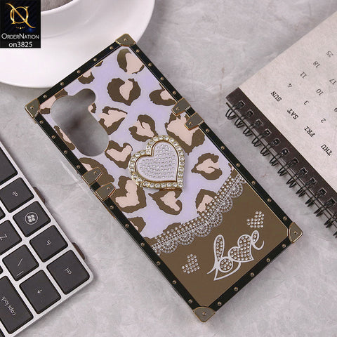 Vivo Y18 Cover - Design3 - Heart Bling Diamond Glitter Soft TPU Trunk Case With Ring Holder