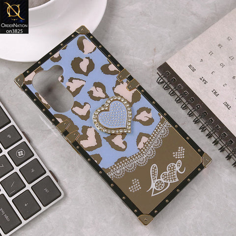 Vivo Y03t Cover - Design4 - Heart Bling Diamond Glitter Soft TPU Trunk Case With Ring Holder