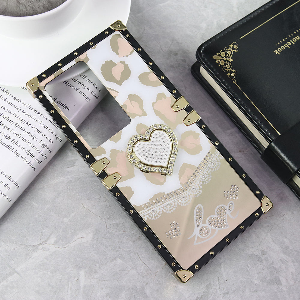 Vivo Y200e Cover - Design 2 - Heart Bling Diamond Glitter Soft TPU Trunk Case With Ring Holder