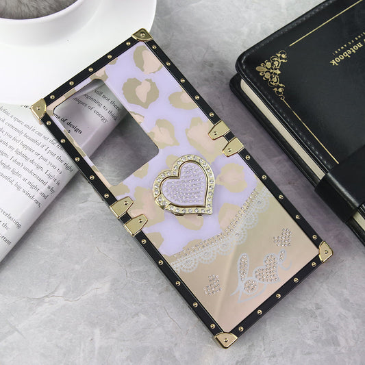 Vivo V30 Lite 4G Cover - Design 3 - Heart Bling Diamond Glitter Soft TPU Trunk Case With Ring Holder