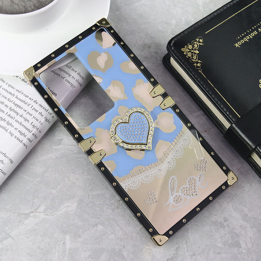 Vivo Y100 4G Cover - Design 4 - Heart Bling Diamond Glitter Soft TPU Trunk Case With Ring Holder
