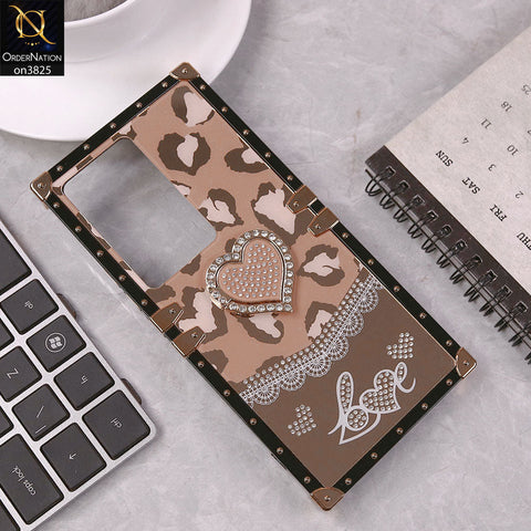 Vivo Y100 4G Cover - Design5 - Heart Bling Diamond Glitter Soft TPU Trunk Case With Ring Holder
