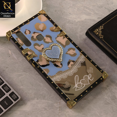 Vivo Y17 Cover - Design 4 - Heart Bling Diamond Glitter Soft TPU Trunk Case With Ring Holder