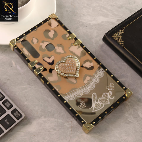 Vivo Y12 Cover - Design 5 - Heart Bling Diamond Glitter Soft TPU Trunk Case With Ring Holder