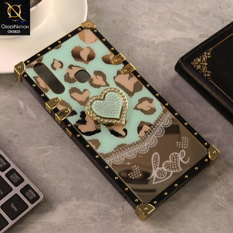 Vivo Y12 Cover - Design 6 - Heart Bling Diamond Glitter Soft TPU Trunk Case With Ring Holder